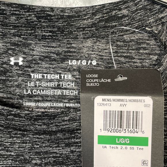 Under Armour Men's Tech 2.0 crew neck T-Shirt  Black Large - Picture 5 of 6
